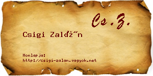 Csigi Zalán névjegykártya